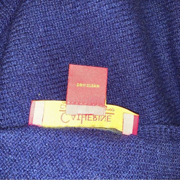 Catherine Malandrino Cashmere Poncho Top Women One Size Blue Pullover Light Soft - Picture 9 of 11